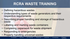 RCRA Waste Training